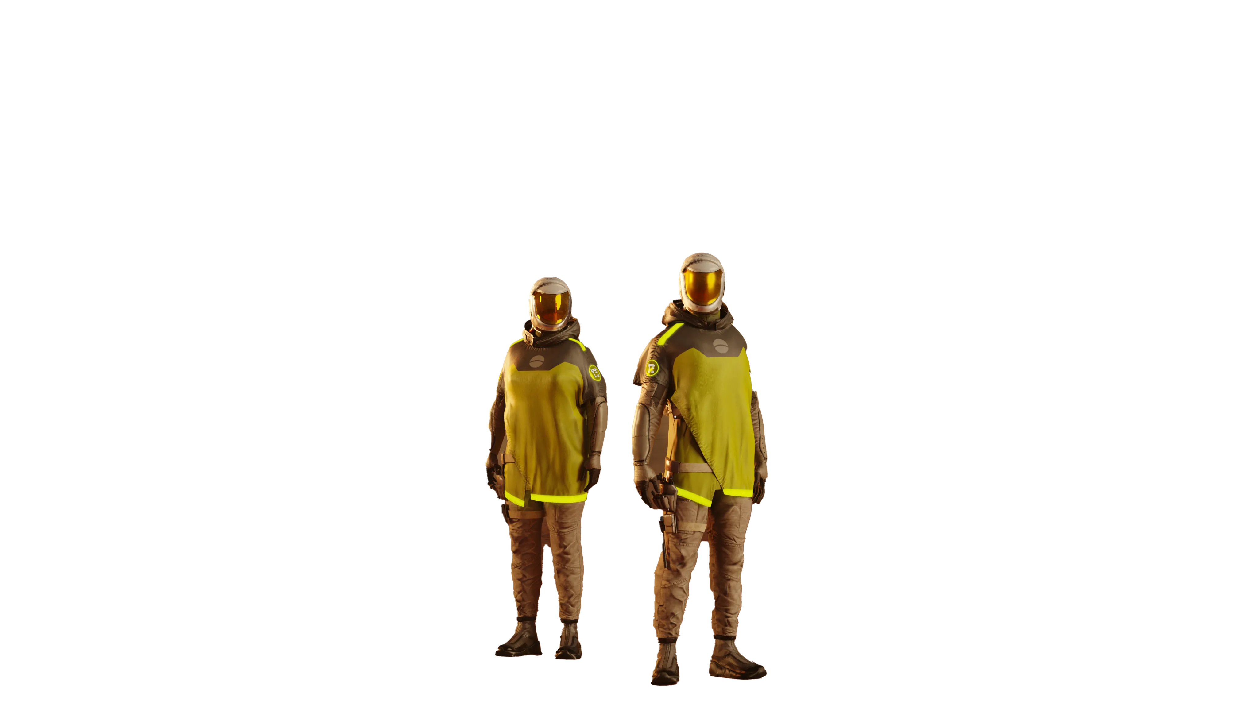 two astronauts looking at the camera